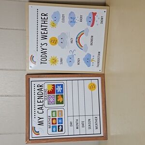 Wooden Dry Erase Boards Perfect for Homeschooling Set of 2 All Ages T12